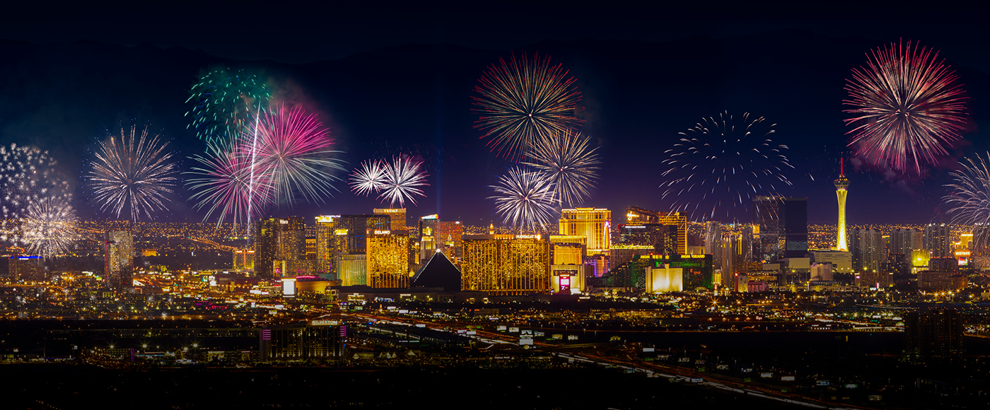 Fireworks show over the Las Vegas strip