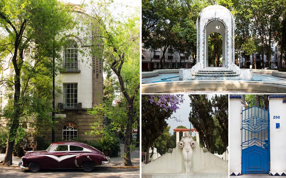 Sights around the Condesa neighborhood in Mexico City.