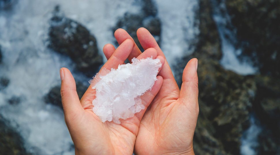 Salt harvesting in Hawaii