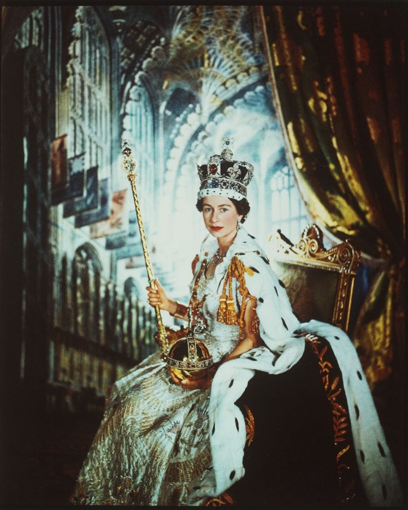 Cecil Beaton "Queen Elizabeth II Coronation Day" 1953 Gelatin Silver Print in the Victoria and Albert Museum in London