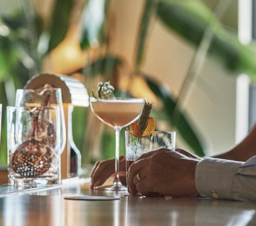 Cocktail being made