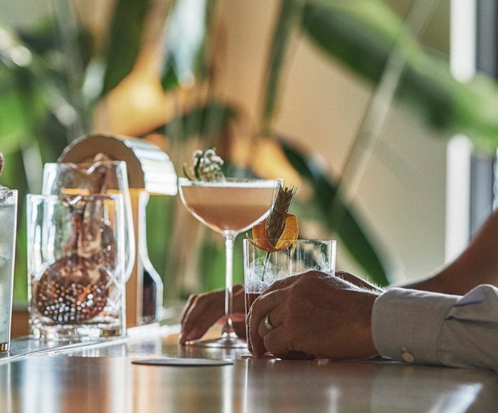 Cocktail being made