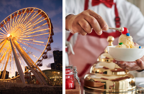 Ferris Wheel and Ice Cream Sundae