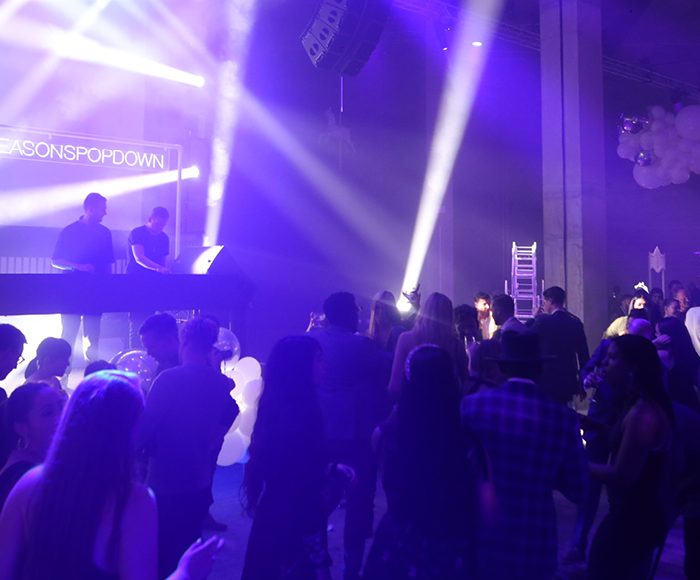 Pop Down party overview with DJs