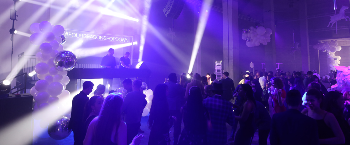 Pop Down party overview with DJs