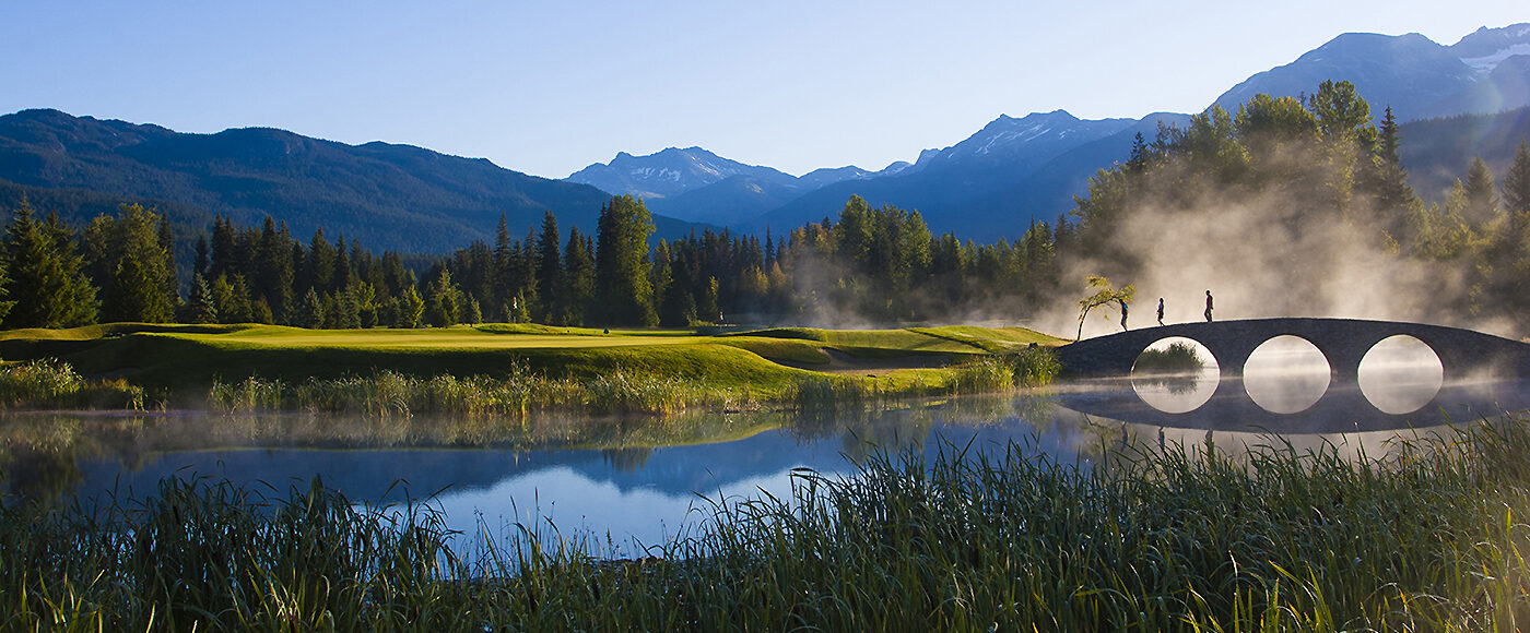 A mountain lake in the summer