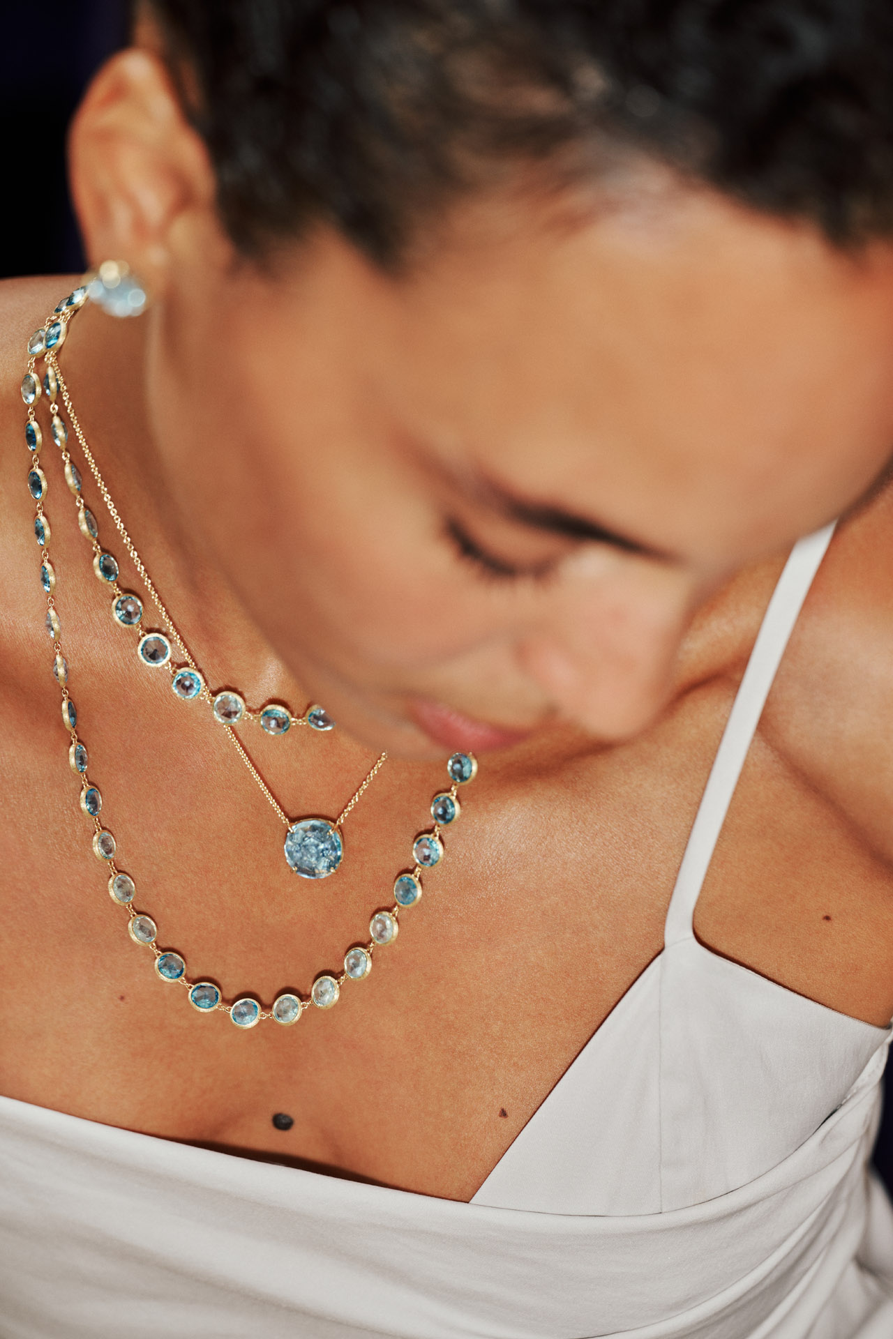 Marco Bicego blue topaz Jaipur Color collection necklaces
