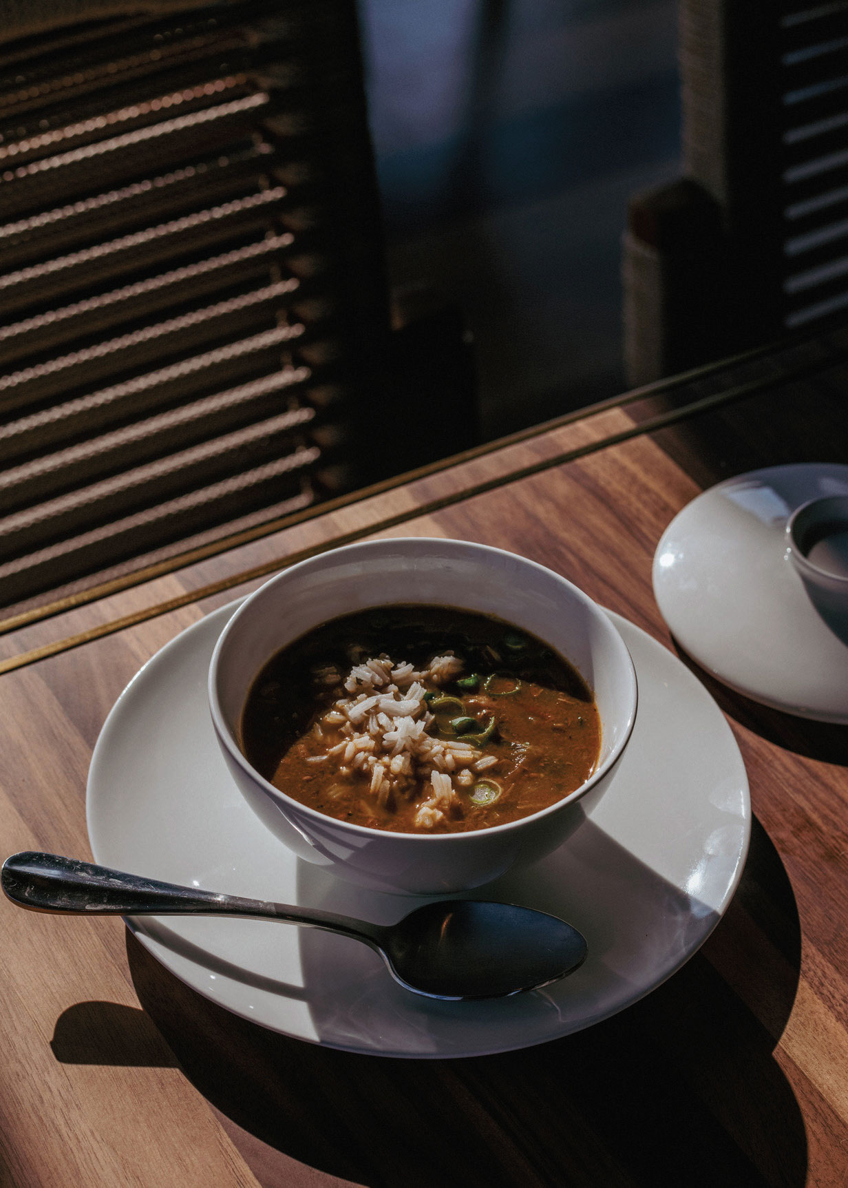Seafood gumbo at Chemin à la Mer, Four Seasons Hotel New Orleans
