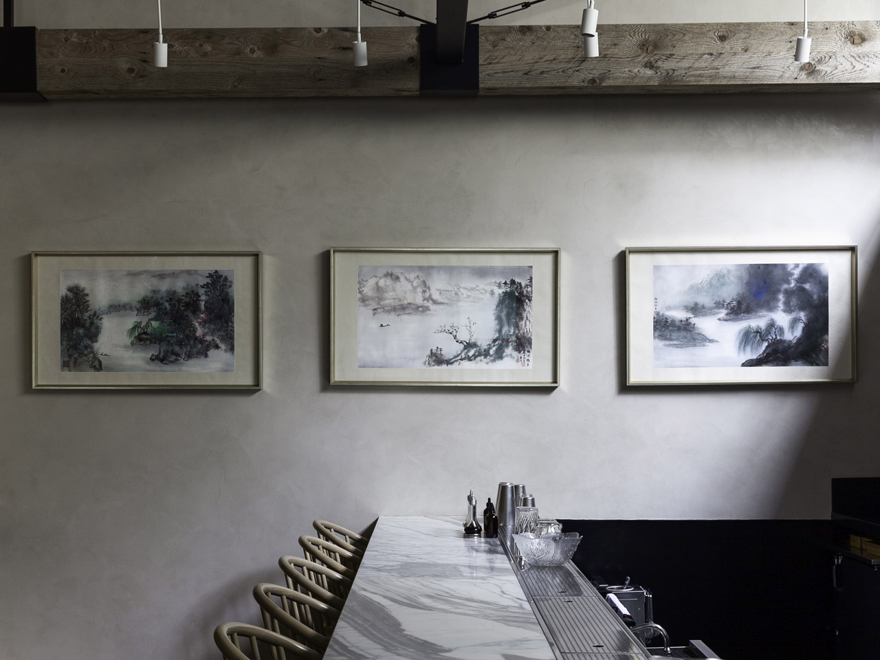Splashed-ink paintings by Yao Zuozhi at Kato