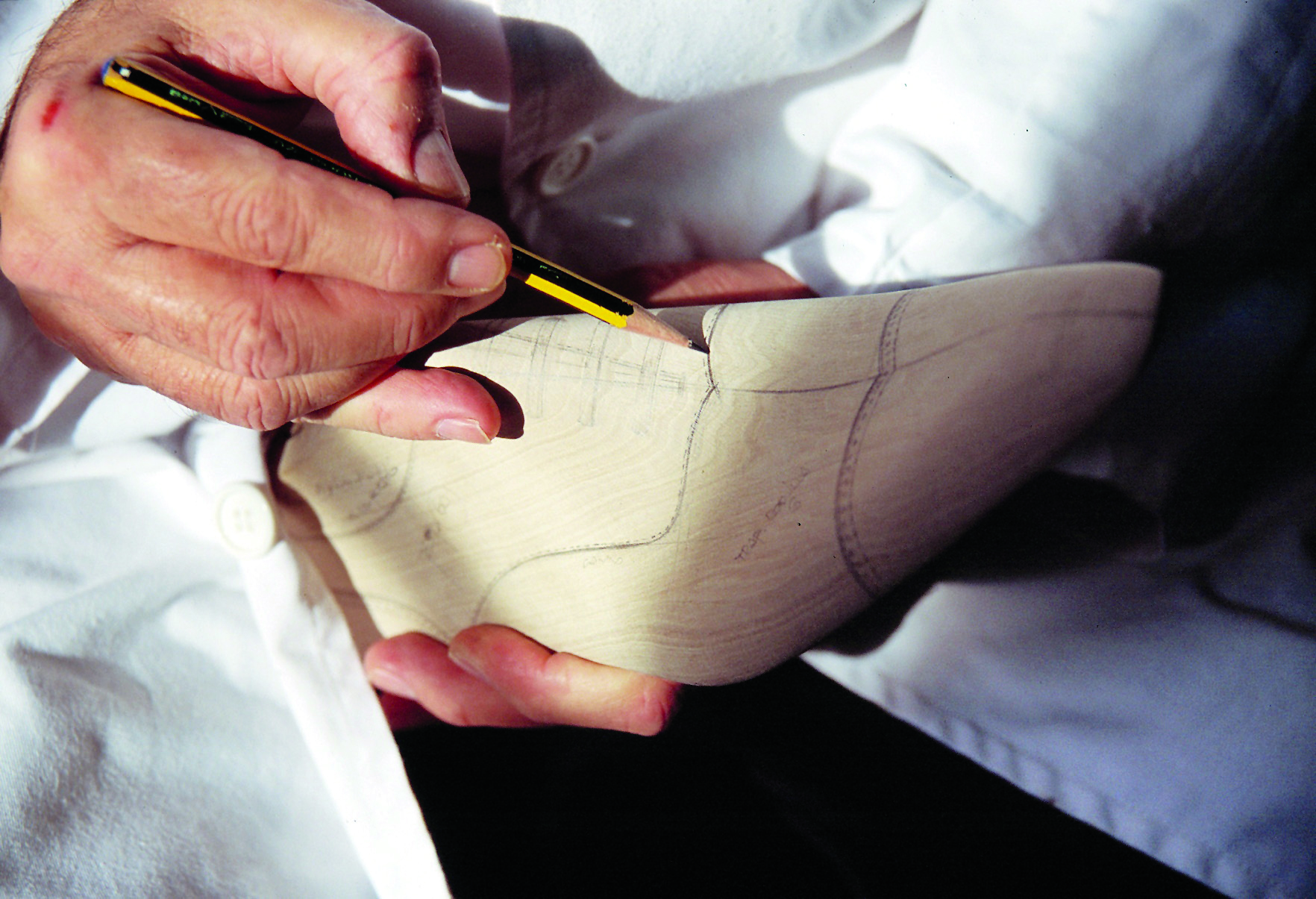 Shoe being handmade at Carmina Shoemaker