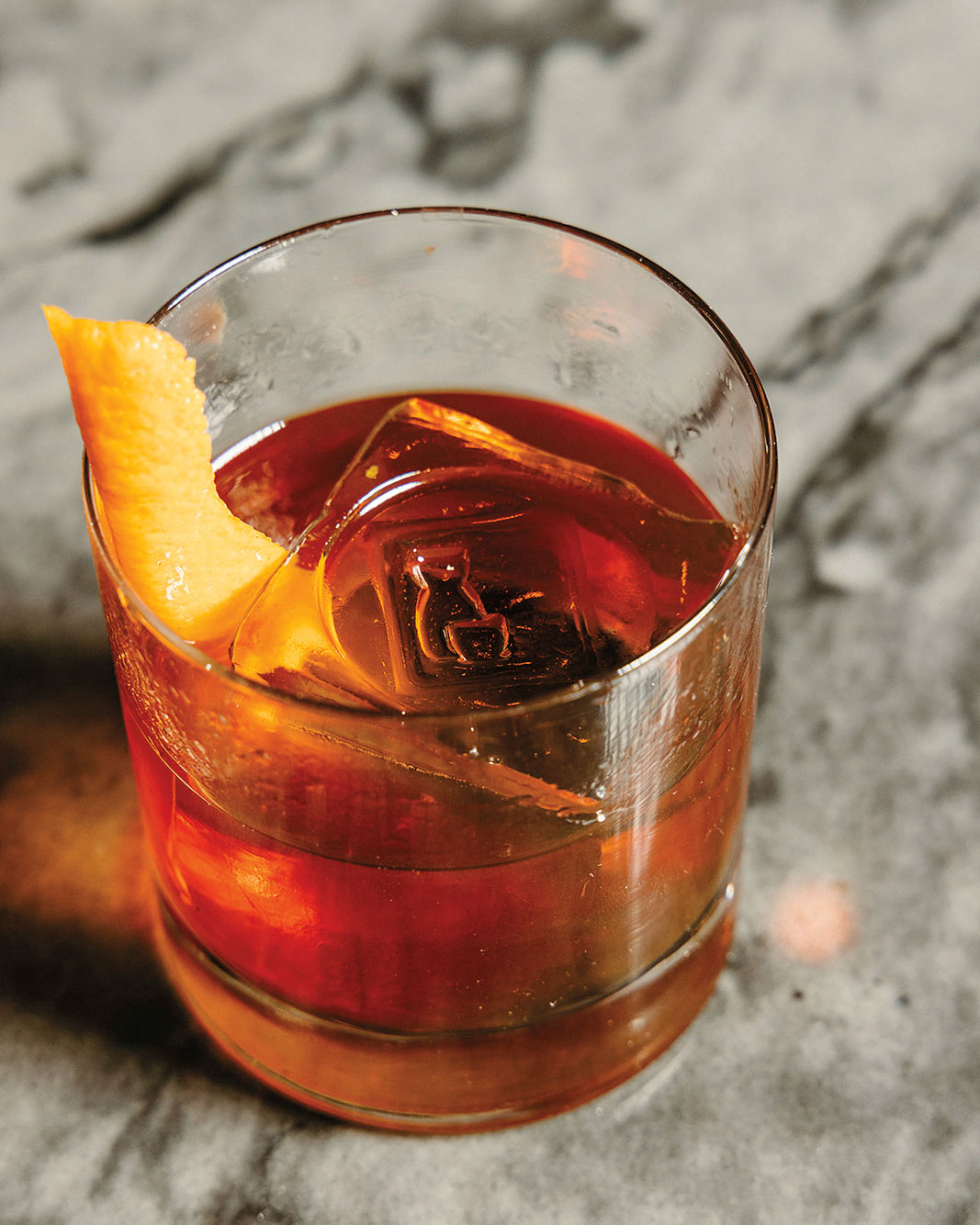 The citrus old-fashioned, made with Japanese whisky and yuzu bitters, at the Scottsdale sushi restaurant Uchi