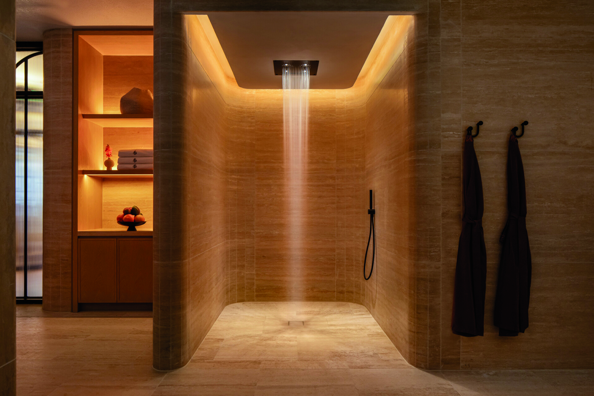 A sensory experience shower at Kai Holo Spa at Four Seasons Resort Maui at Wailea