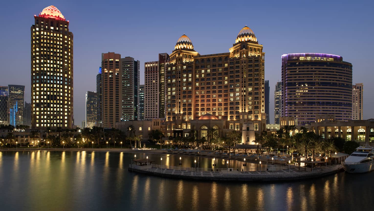 Experience night views from our Hotel by the Arabian Gulf