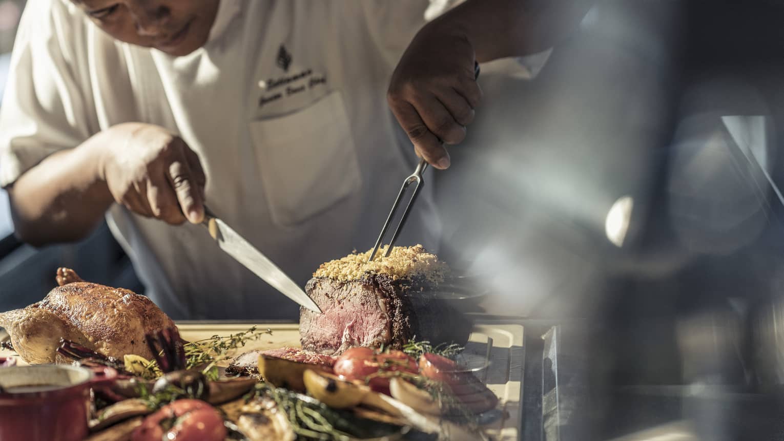 Made-to-order food at the live action stations by a specialty chef