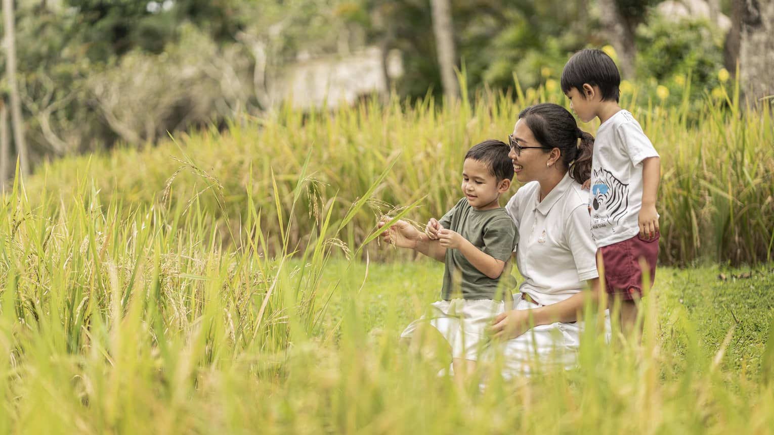 Family time at the resort garden