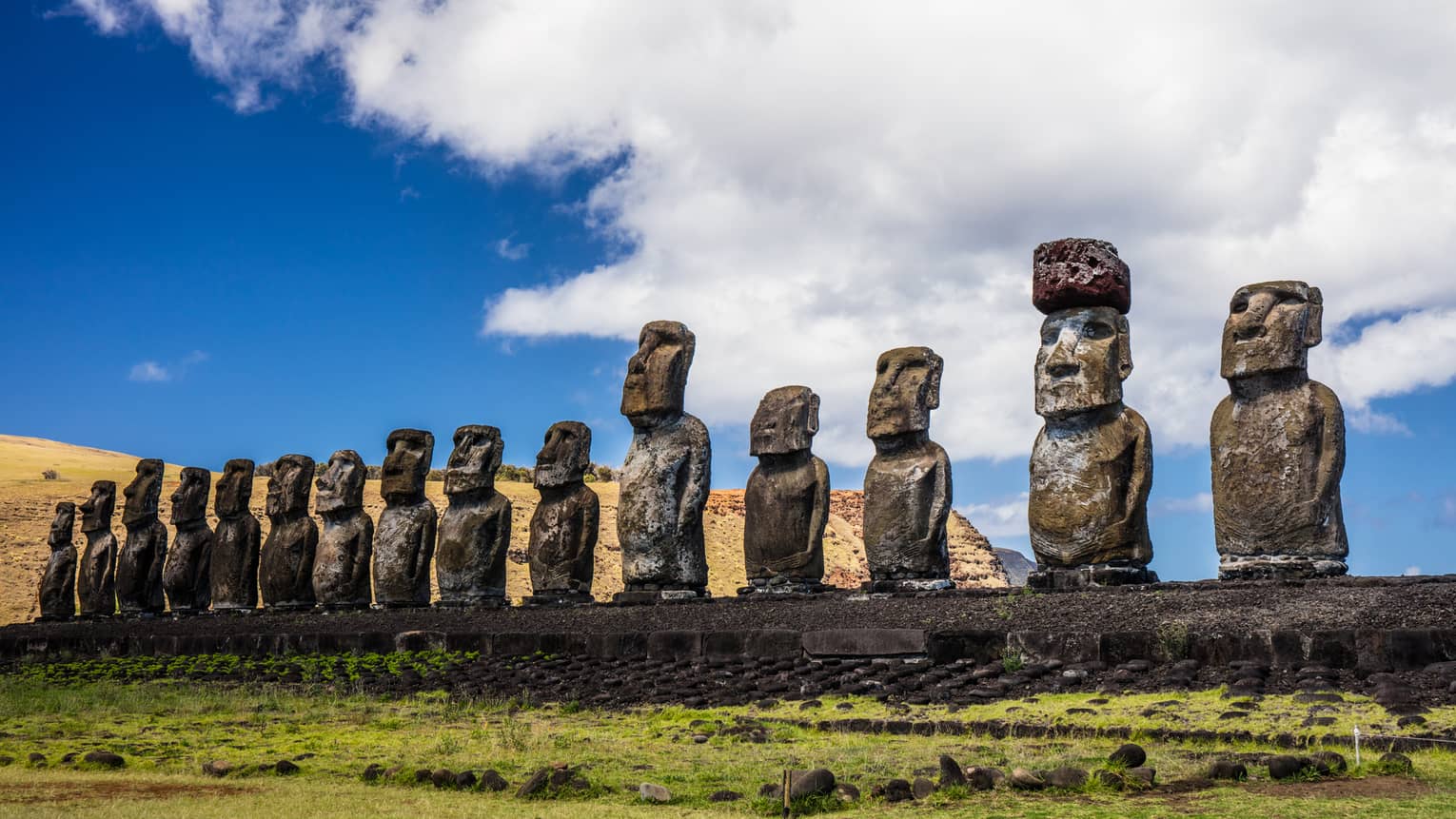 Moai statues at Ahu Tongariki