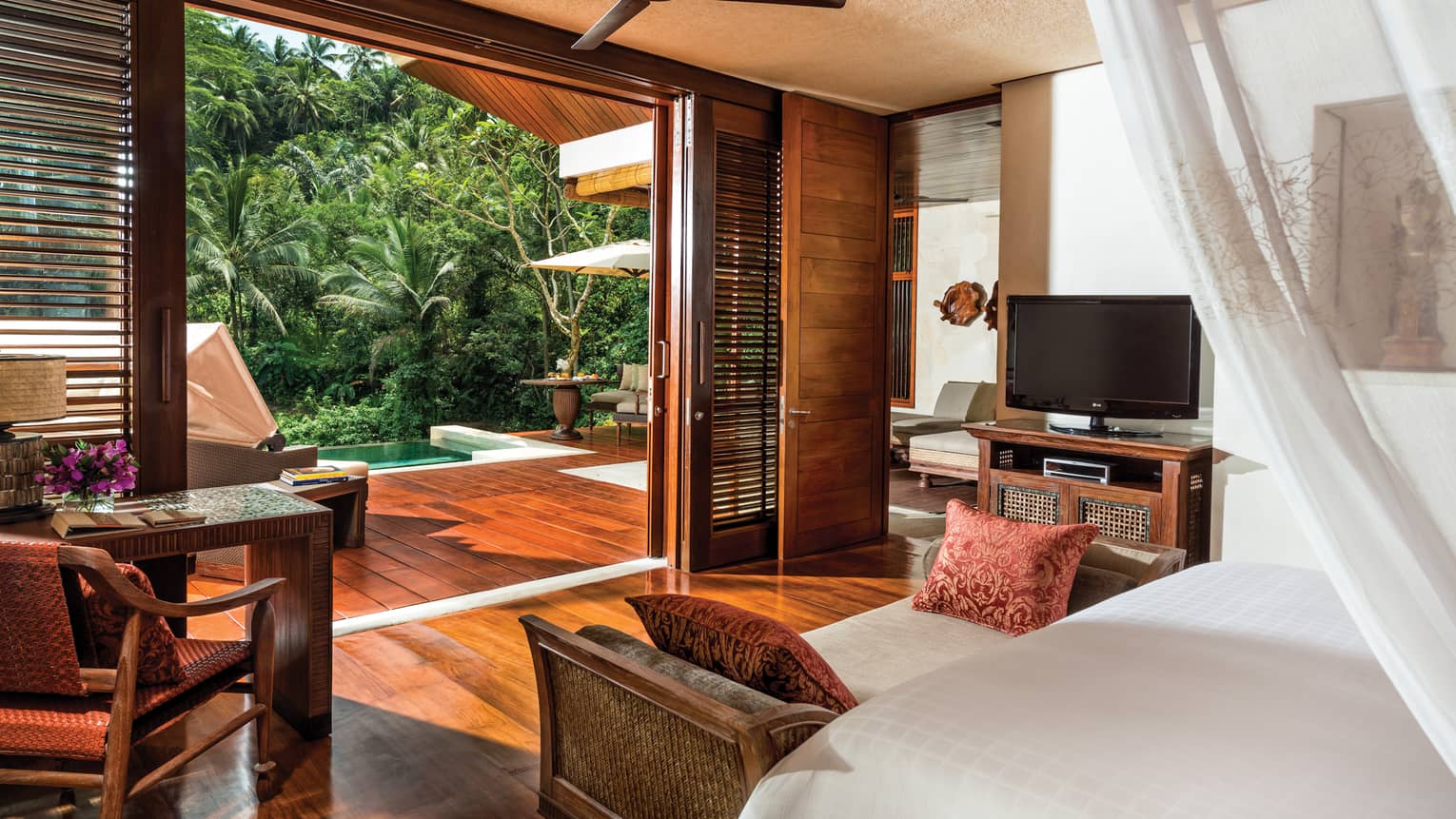 A Riverfront Villa overlooking a forest in Bali