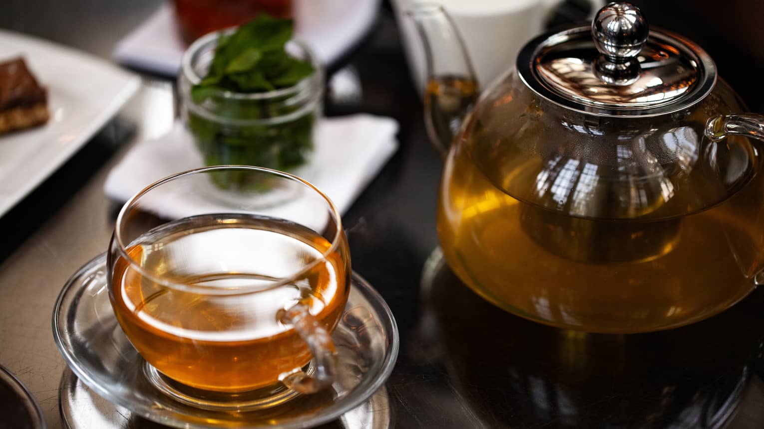 A kettle and a cup of tea.