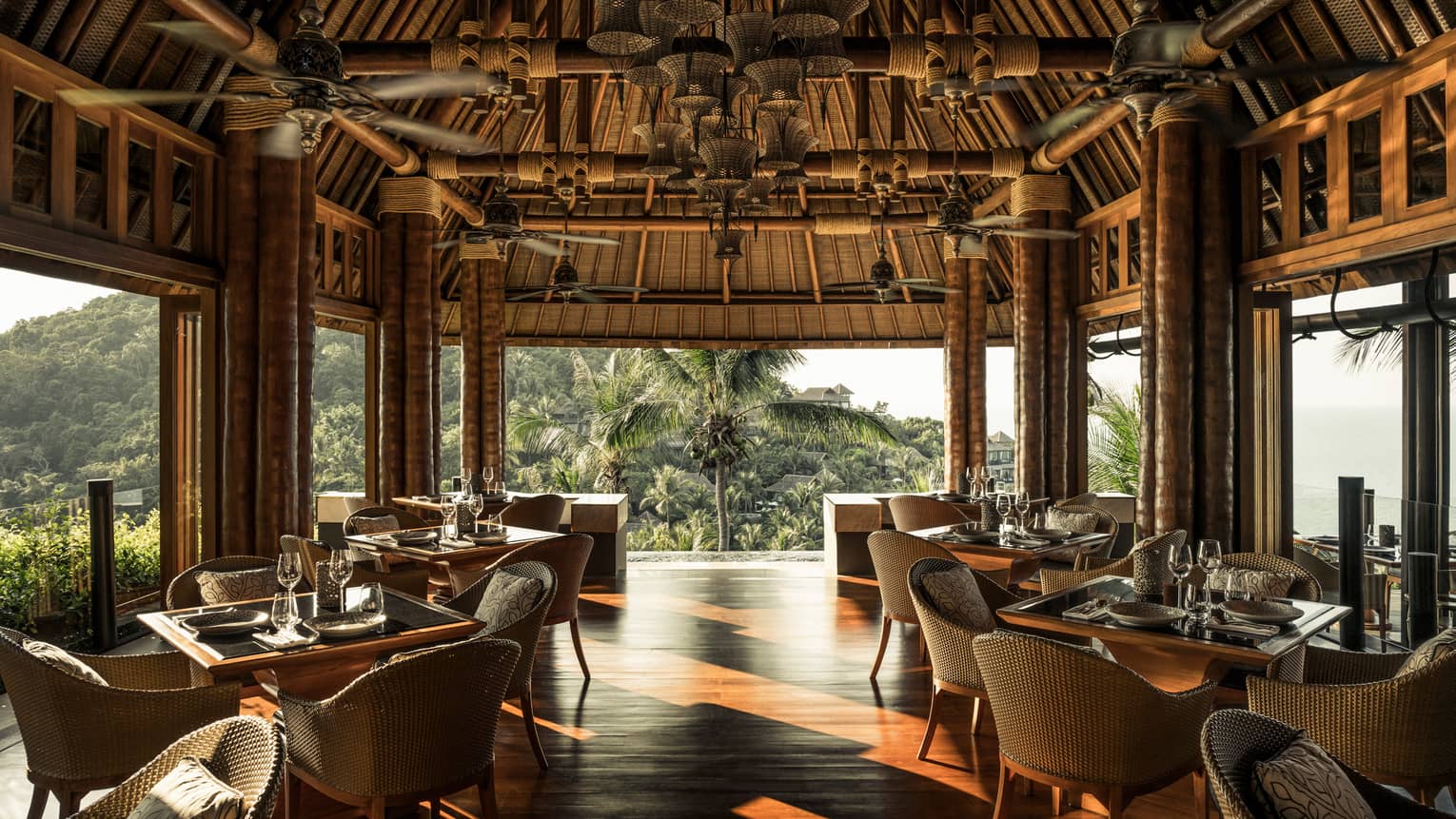 Koh Thai Kitchen and Bar covered dining room with view of the island