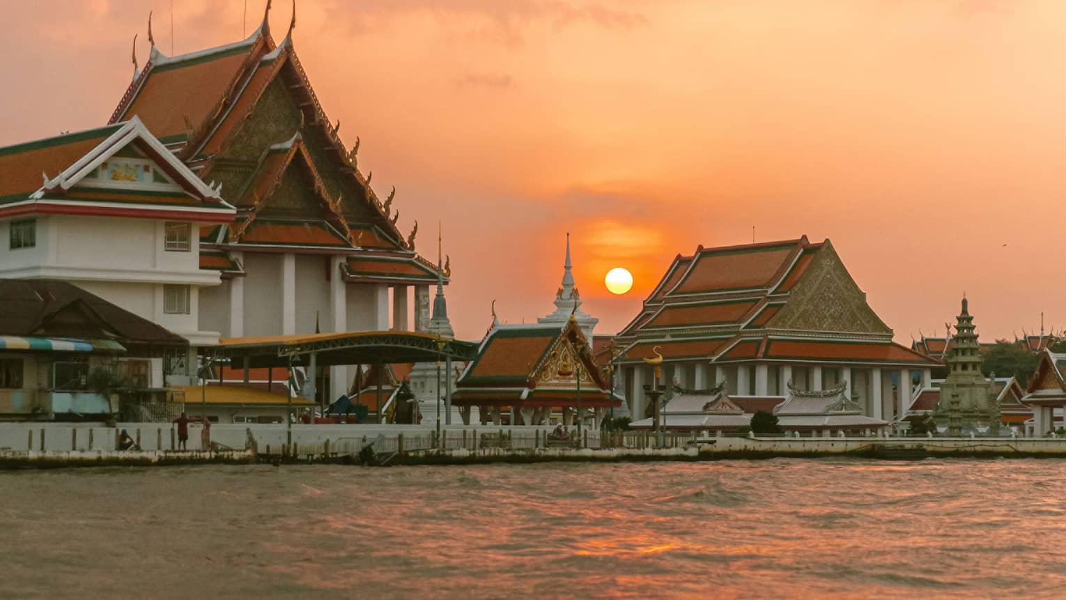 View of Bangkok buildings from the river