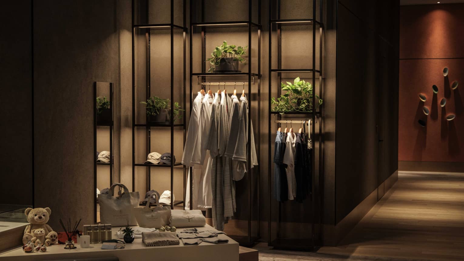 A spa boutique with various merchandise