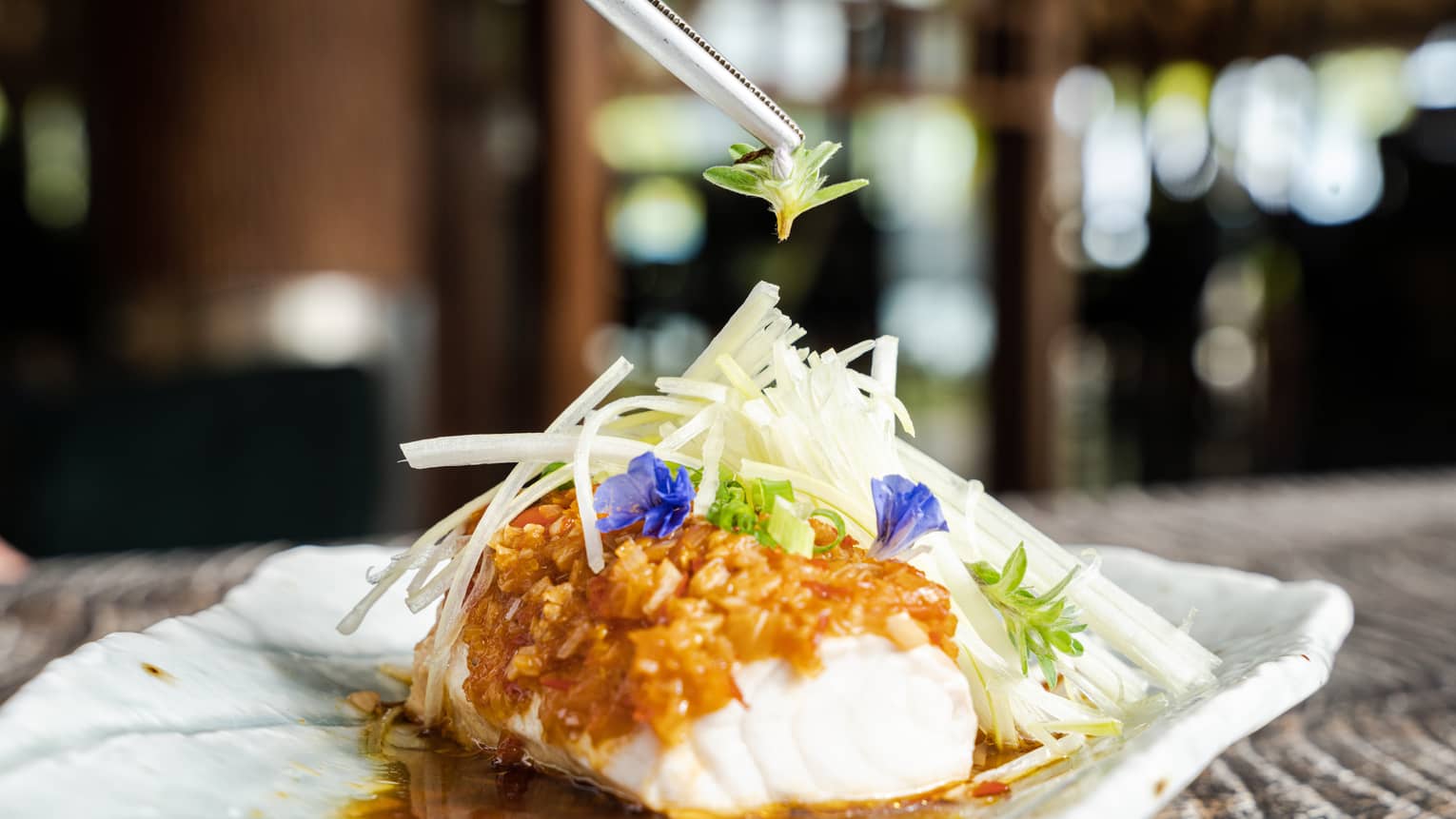 Hunan-Style Steamed Emperor Fish ? Chives, Ginger, Chilli-Garlic Soy Sauce