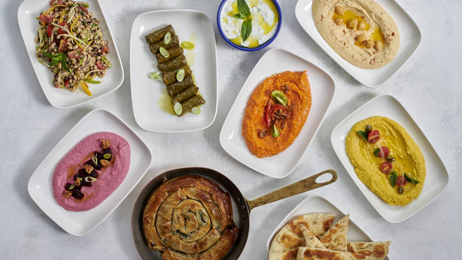 Selection of Greek mezze at Zoe