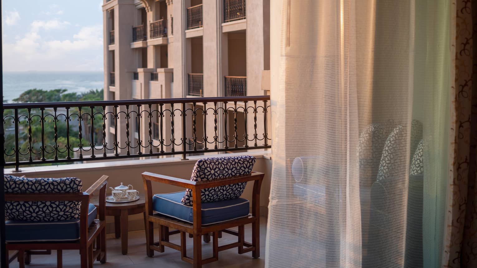 Balcony with two chairs