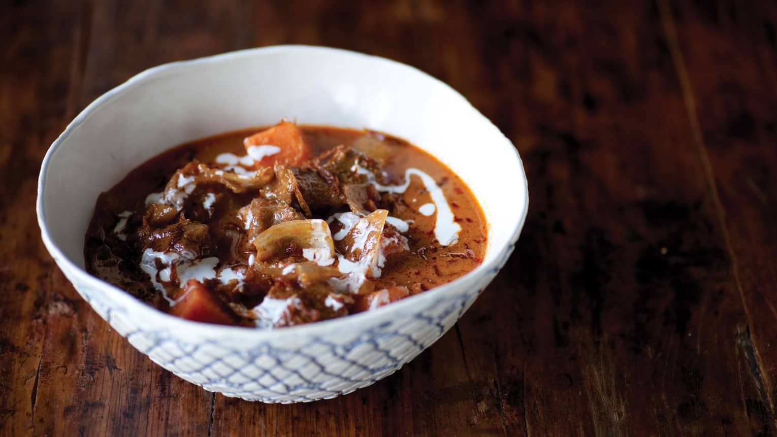 Gaeng Maussaman Nua, slow-cooked Wagyu beef cheek in cardamom-scented southern curry