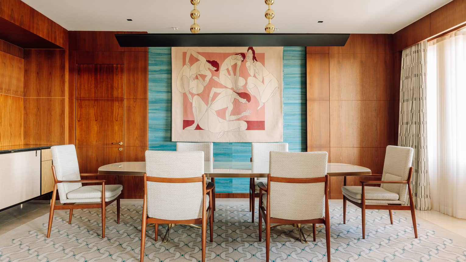 Dining room with artwork