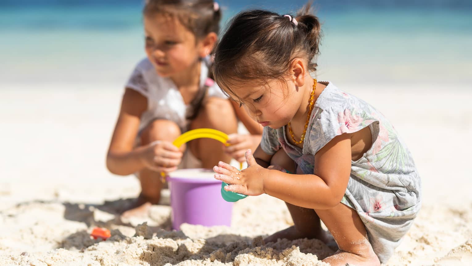 children playing on beach