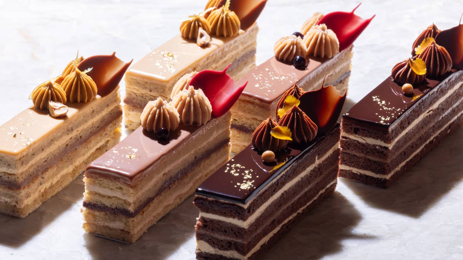 Seasonal opera cakes in three flavours