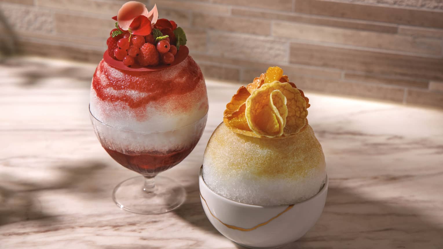 Fine shaved ice with vibrant flavours