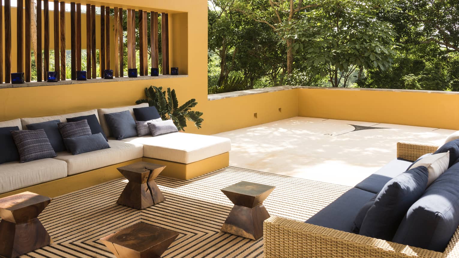 Open-air living room of a private villa