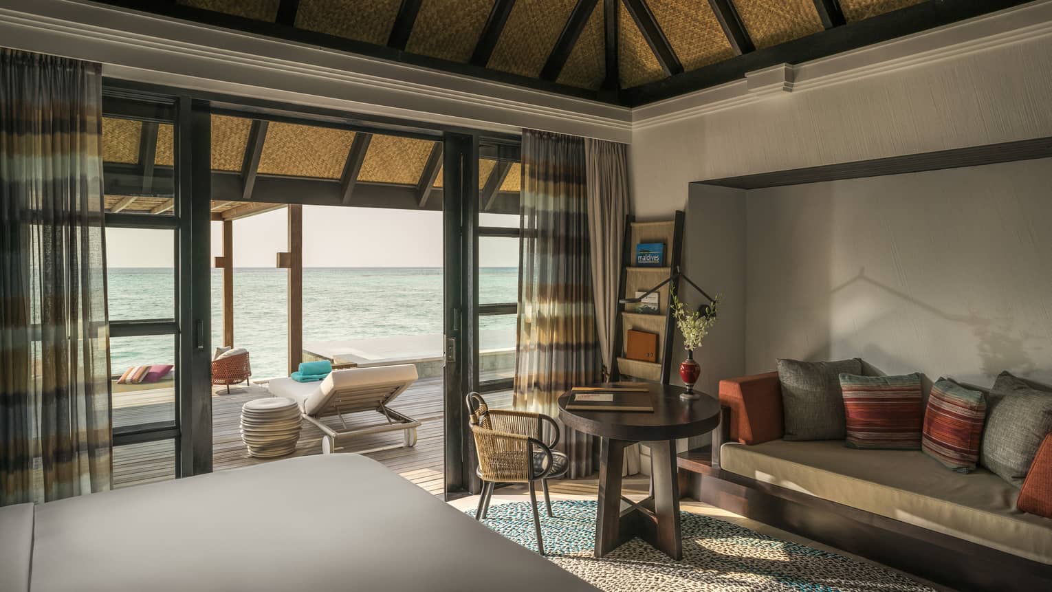 A view from inside a water suite