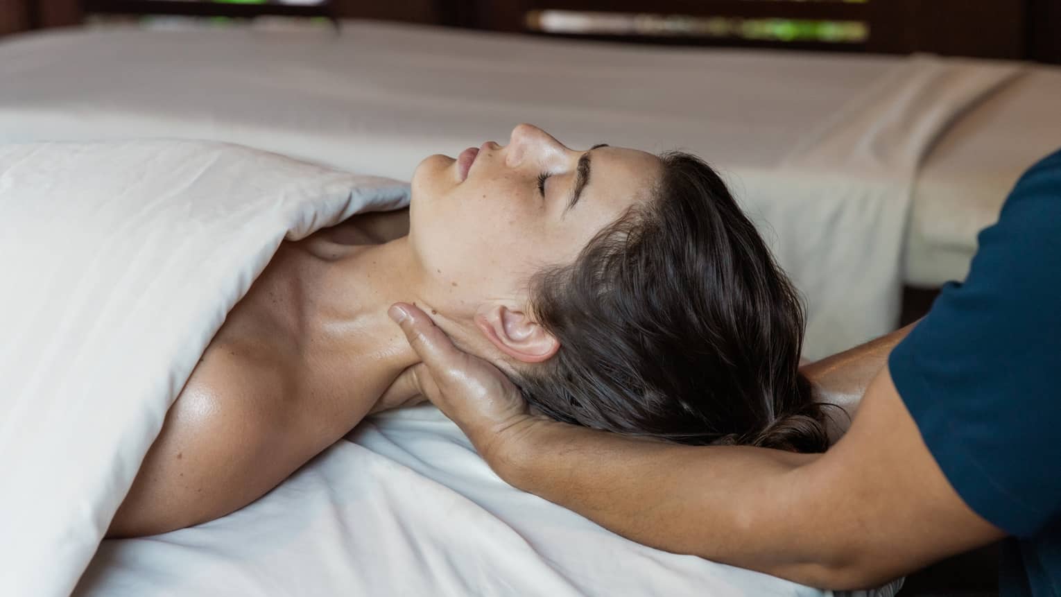 Woman gets a spa treatment