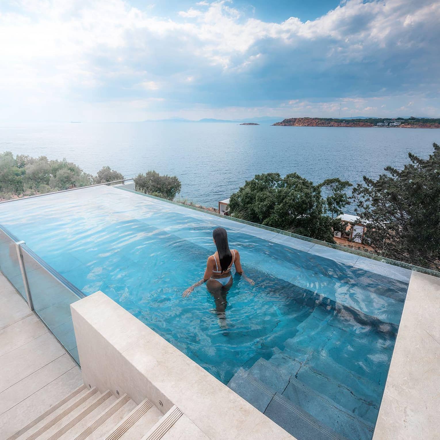 Athens Infinity Pool overlooking the sea and beach in Athens