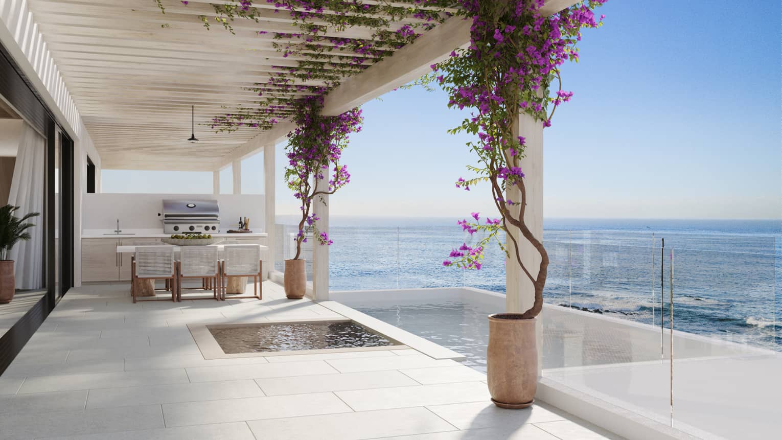 Rendering of infinity pool and terrace