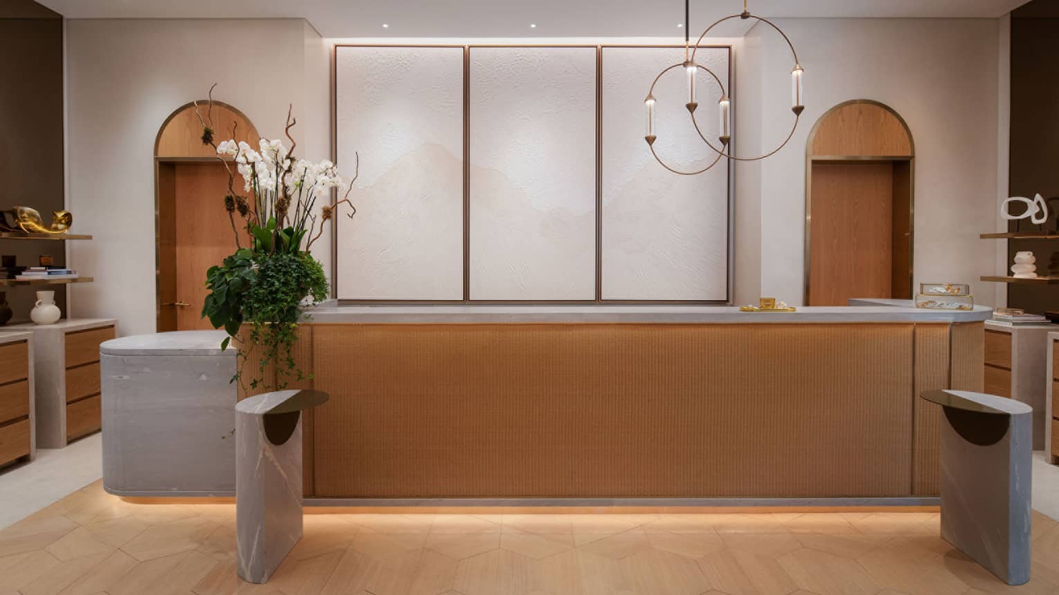 Modern spa reception counter