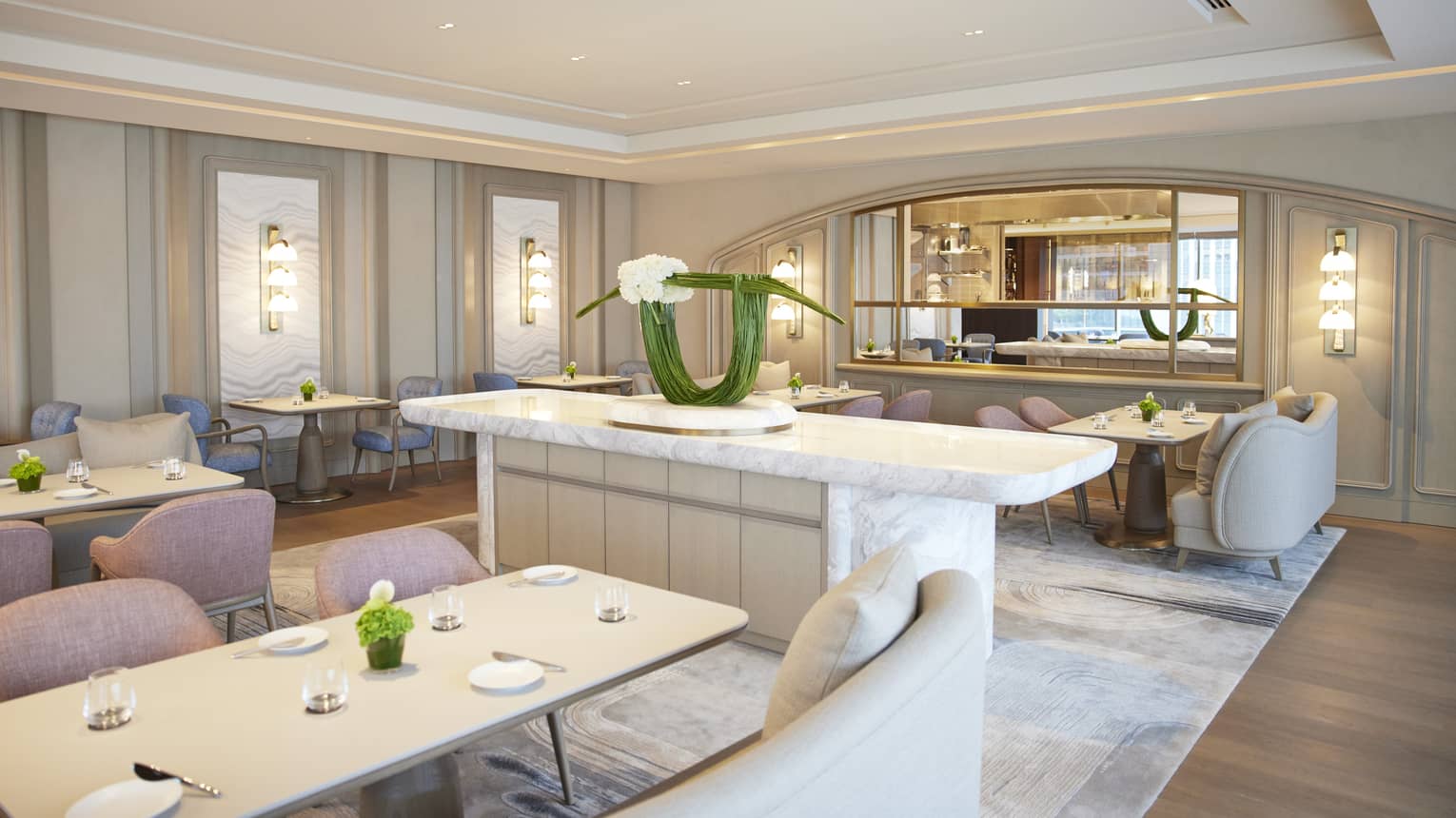 Bright & airy dining area with beige and blush tones, minimal decor