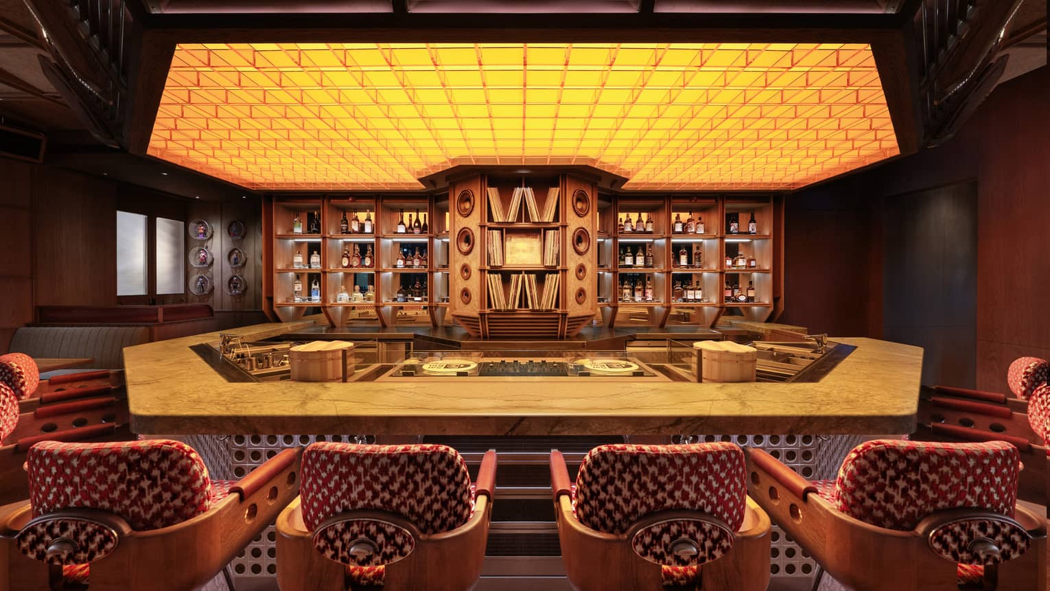 Stylish bar with dim lighting