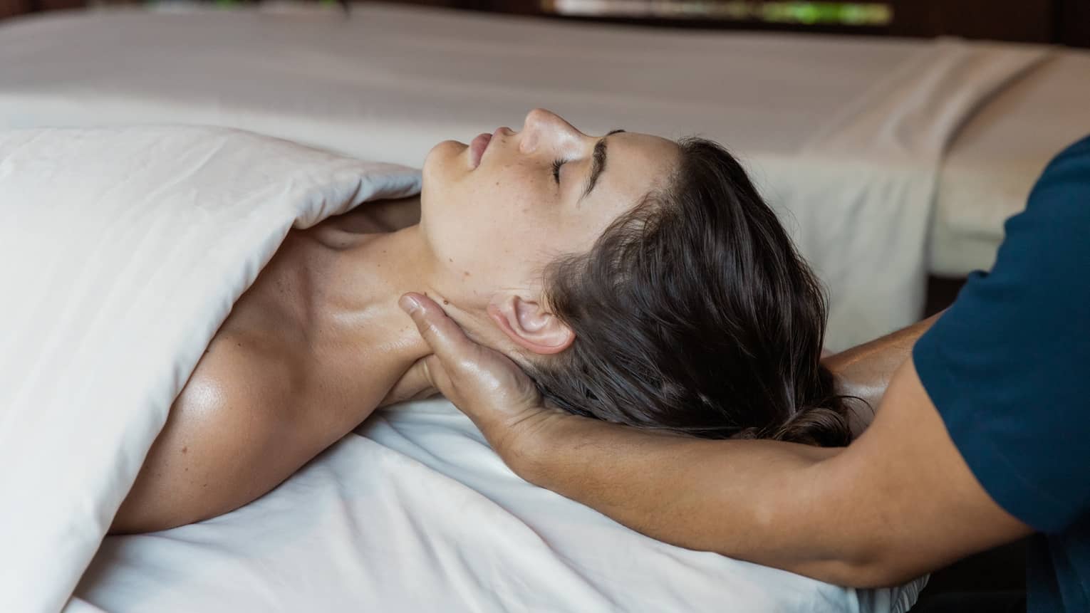 Woman gets a spa treatment