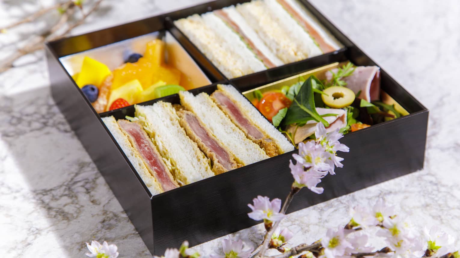 Hanami Bento Box with cherry blossom decoration