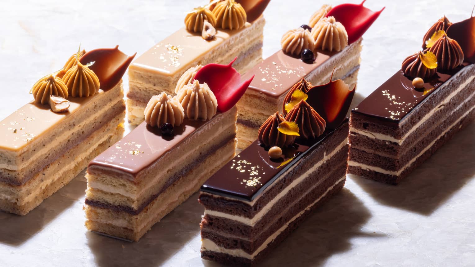 Seasonal opera cakes in three flavours