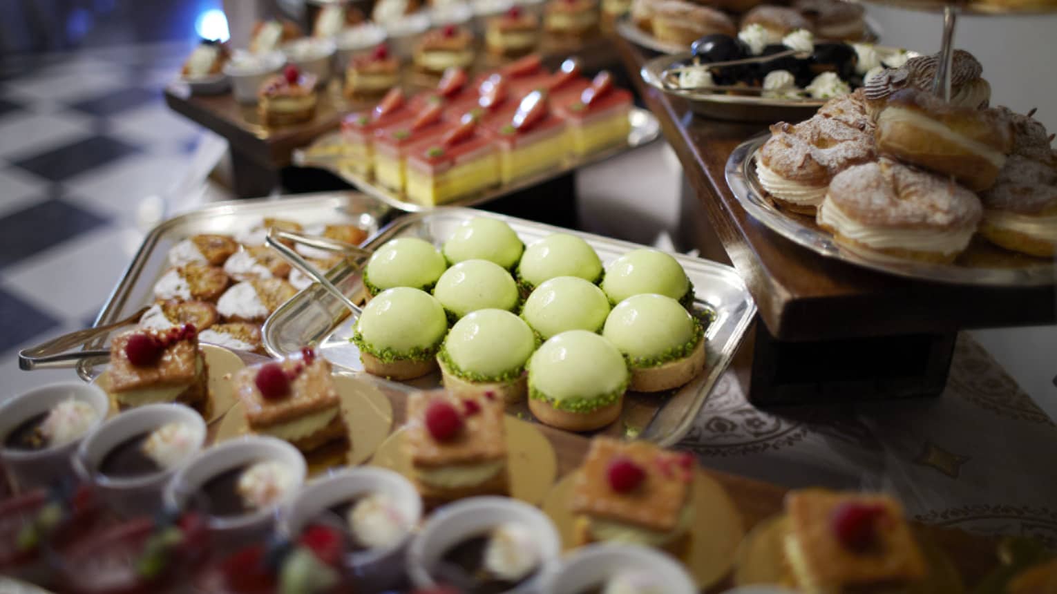 Closeup of dessert buffet