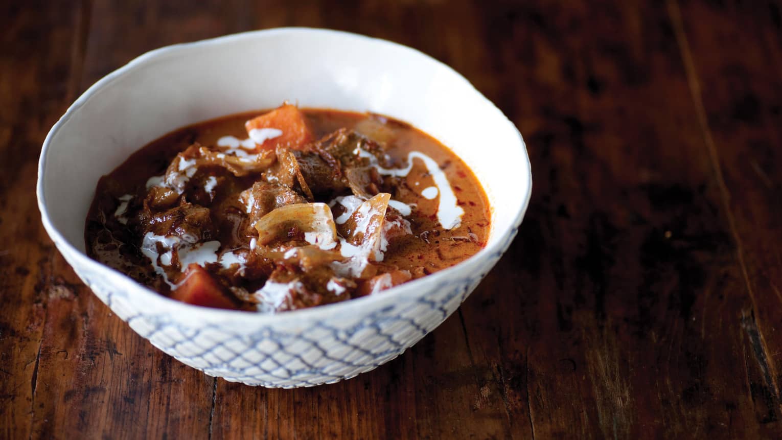 Gaeng Maussaman Nua, slow-cooked Wagyu beef cheek in cardamom-scented southern curry