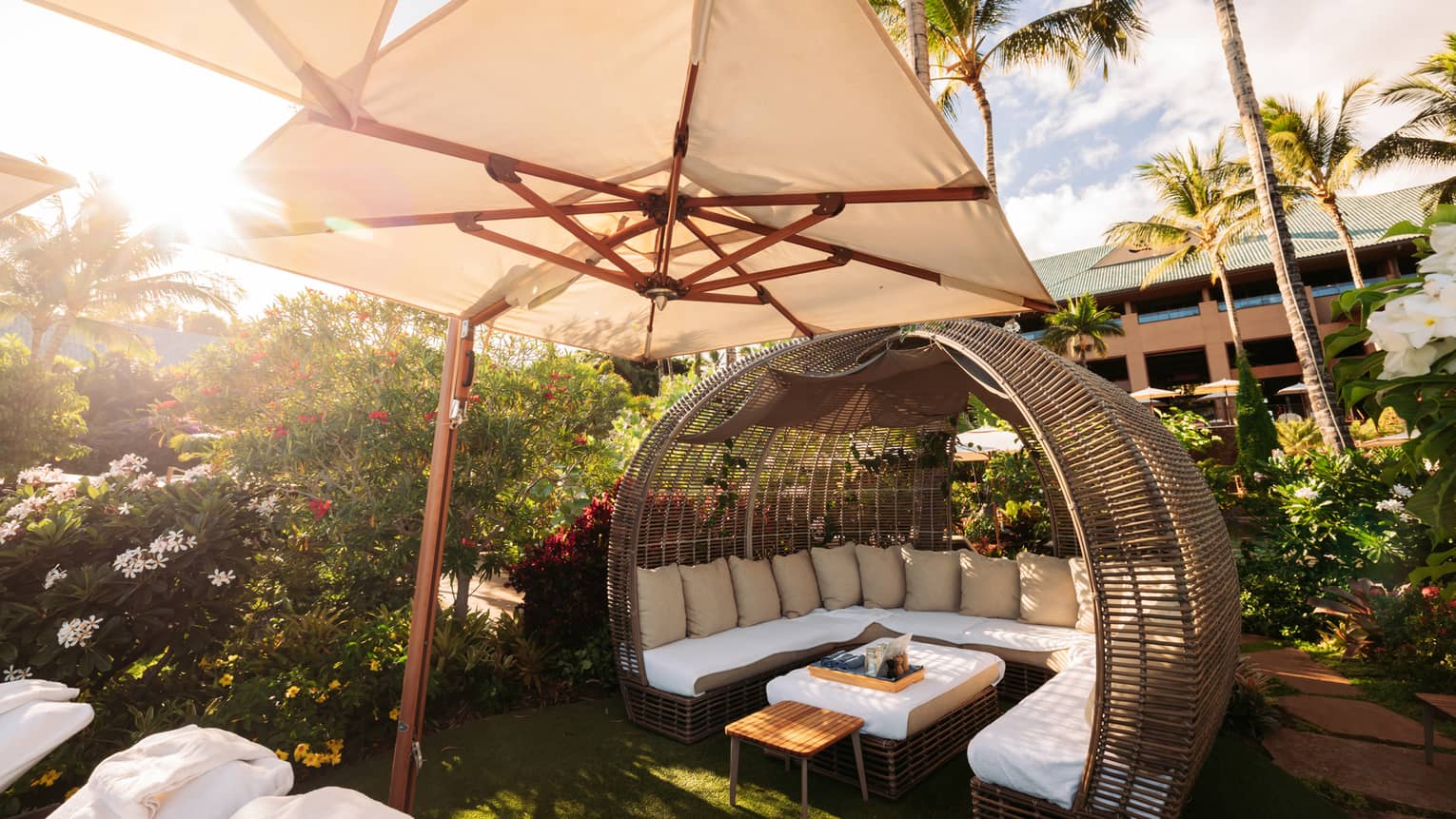 Private sanctuary cabana at Hawaiian resort