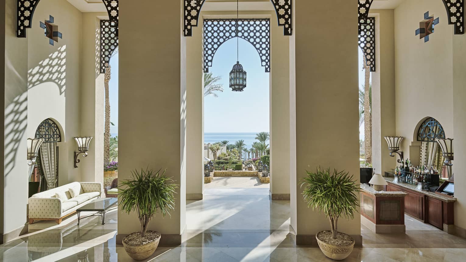 Luxury hotel lobby with elegant interior décor