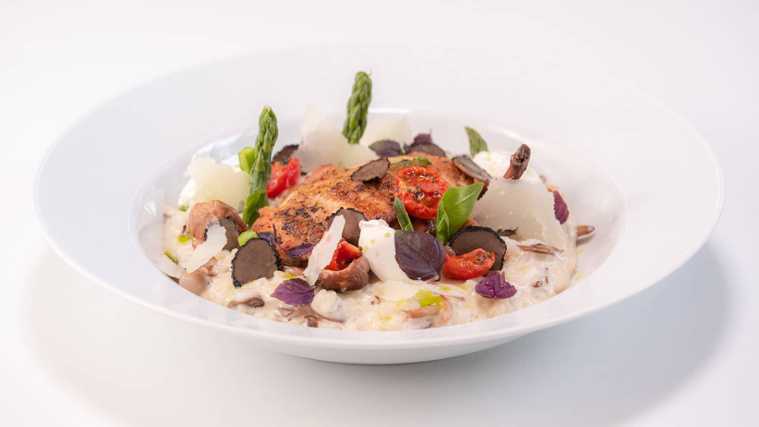 Creamy chicken black truffle risotto