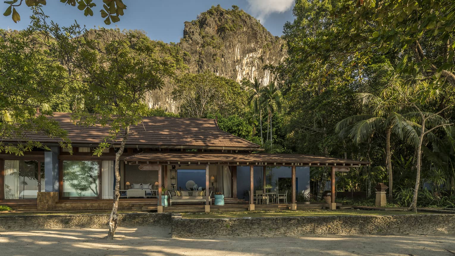 Beach Villa amid tropical trees